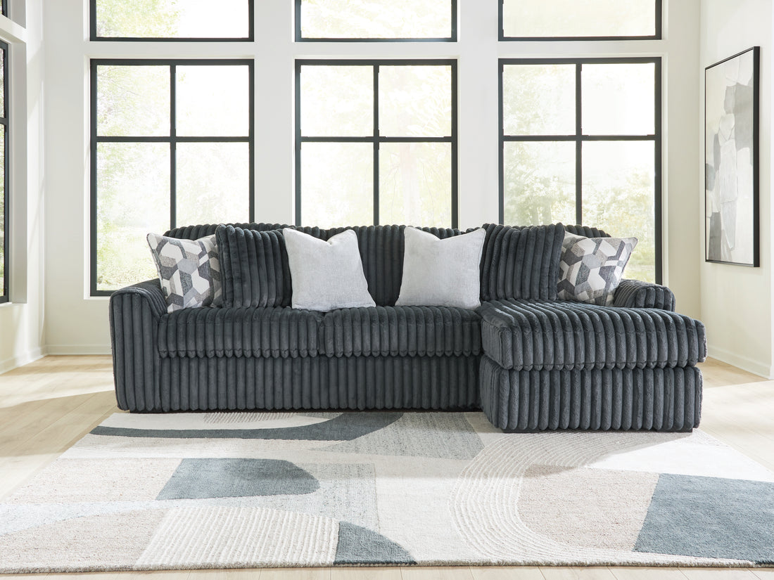 Midnight-Madness Gunmetal 2-Piece Sectional Sofa Chaise - 98105S3