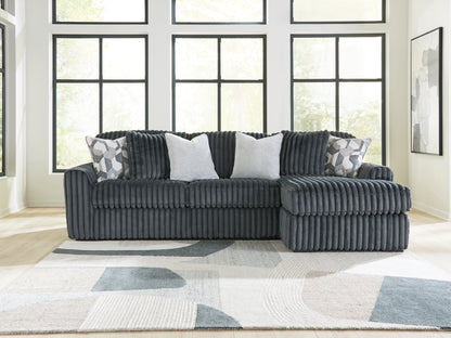 Midnight-Madness Gunmetal 2-Piece Sectional Sofa Chaise - 98105S3