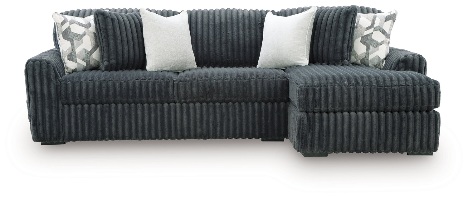 Midnight-Madness Gunmetal 2-Piece Sectional Sofa Chaise - 98105S3