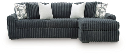 Midnight-Madness Gunmetal 2-Piece Sectional Sofa Chaise - 98105S3