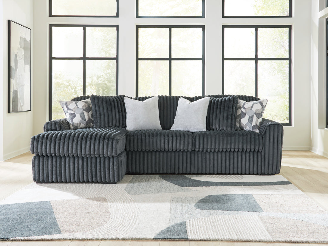 Midnight-Madness Gunmetal 2-Piece Sectional Sofa Chaise - 98105S4