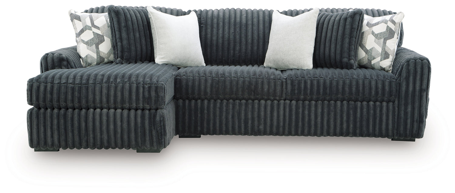 Midnight-Madness Gunmetal 2-Piece Sectional Sofa Chaise - 98105S4