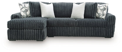 Midnight-Madness Gunmetal 2-Piece Sectional Sofa Chaise - 98105S4
