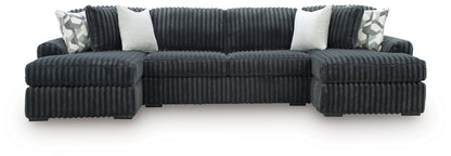 Midnight-Madness Gunmetal 3-Piece Double Chaise Sectional - 98105S7