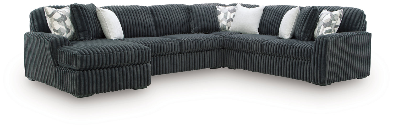 Midnight-Madness Gunmetal 4-Piece Sectional with Chaise - 98105S1
