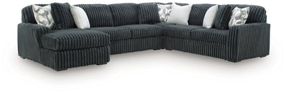 Midnight-Madness Gunmetal 4-Piece Sectional with Chaise - 98105S1