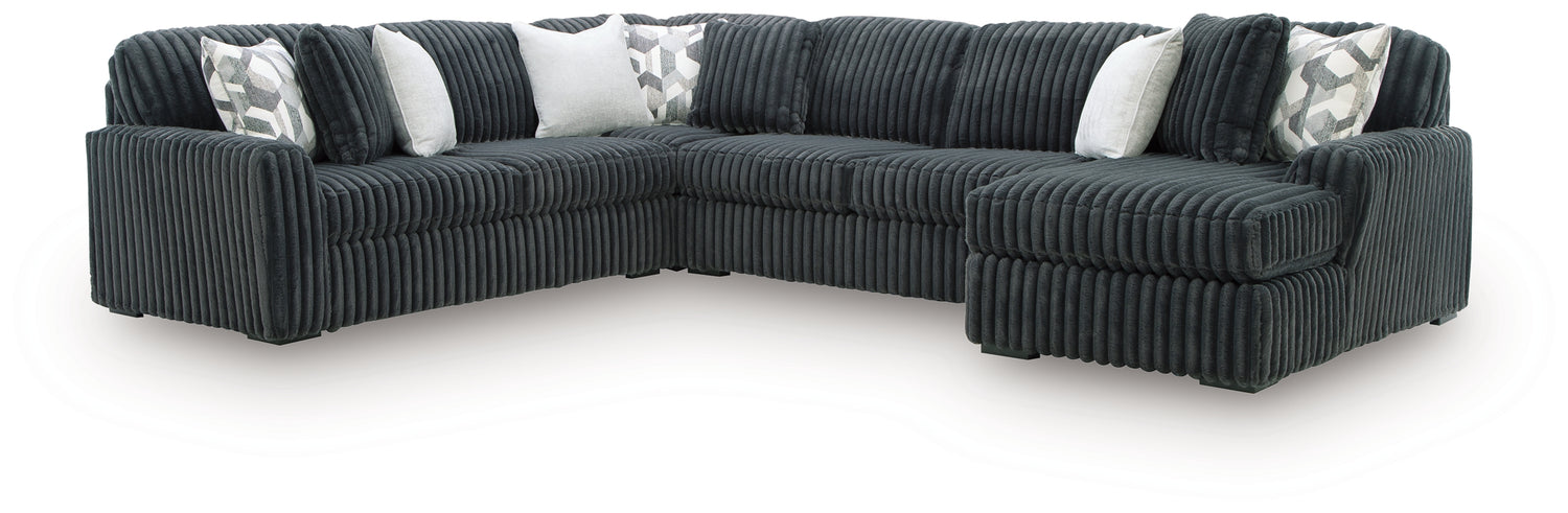 Midnight-Madness Gunmetal 4-Piece Sectional with Chaise - 98105S2