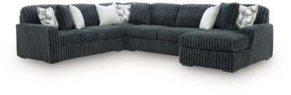 Midnight-Madness Gunmetal 4-Piece Sectional with Chaise - 98105S2