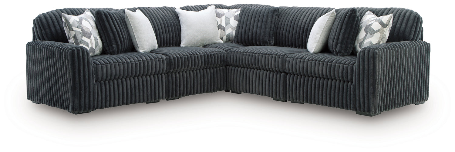 Midnight-Madness Gunmetal 5-Piece Sectional - 98105S27