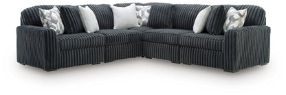 Midnight-Madness Gunmetal 5-Piece Sectional - 98105S27