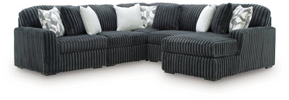 Midnight-Madness Gunmetal 5-Piece Sectional with Chaise - 98105S23