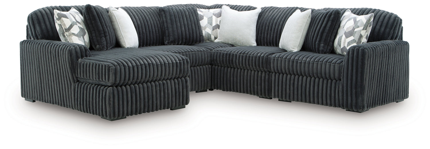 Midnight-Madness Gunmetal 6-Piece Sectional with Chaise - 98105S22