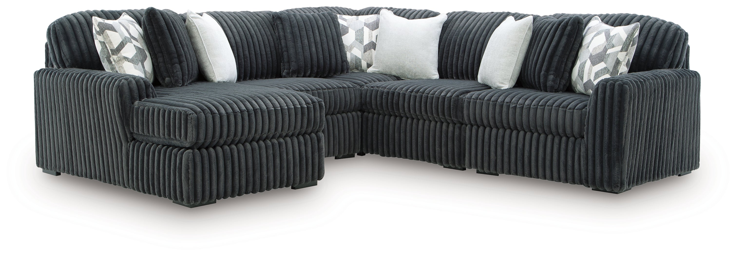 Midnight-Madness Gunmetal 6-Piece Sectional with Chaise - 98105S22