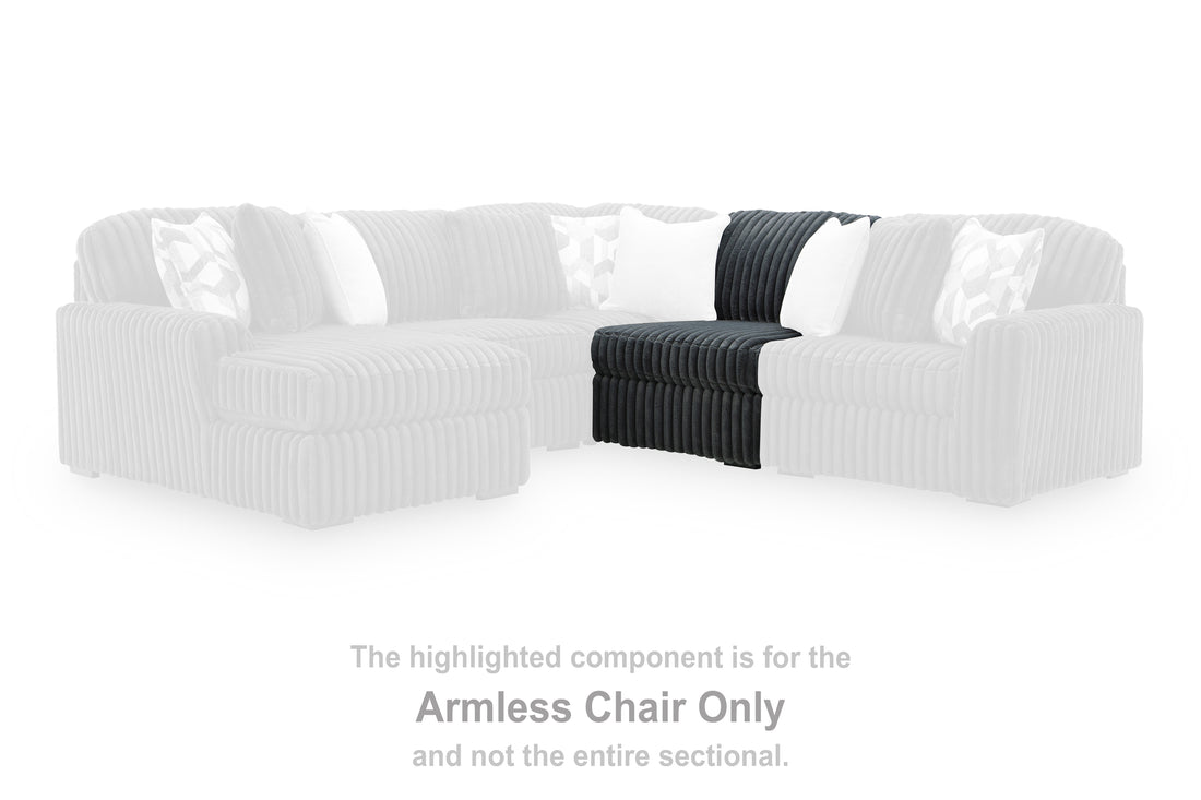 Midnight-Madness Gunmetal Armless Chair - 9810546