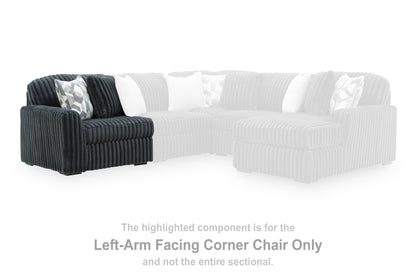 Midnight-Madness Gunmetal Left-Arm Facing Corner Chair - 9810564