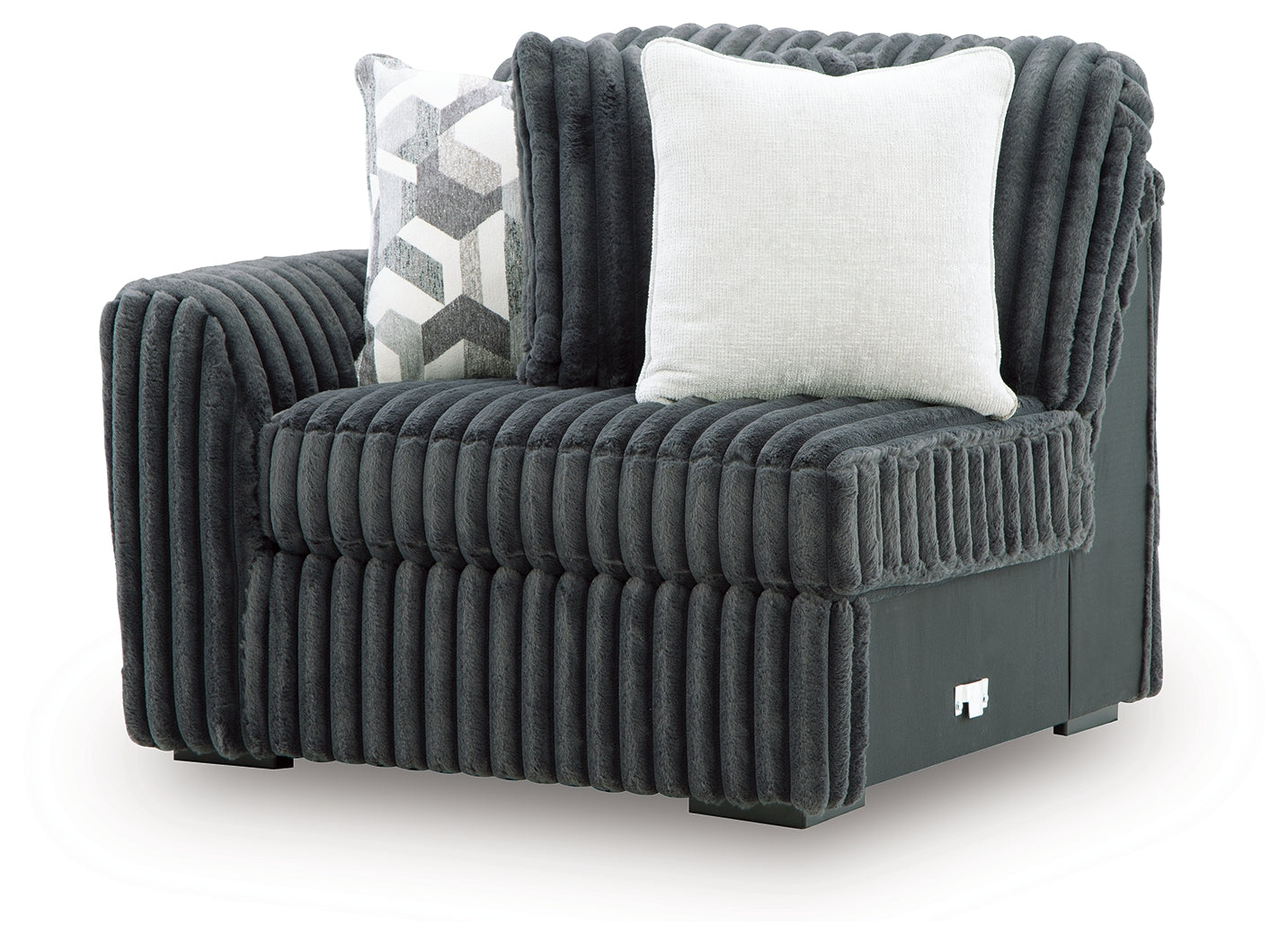 Midnight-Madness Gunmetal Left-Arm Facing Corner Chair - 9810564