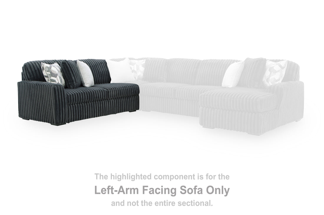 Midnight-Madness Gunmetal Left-Arm Facing Sofa - 9810566