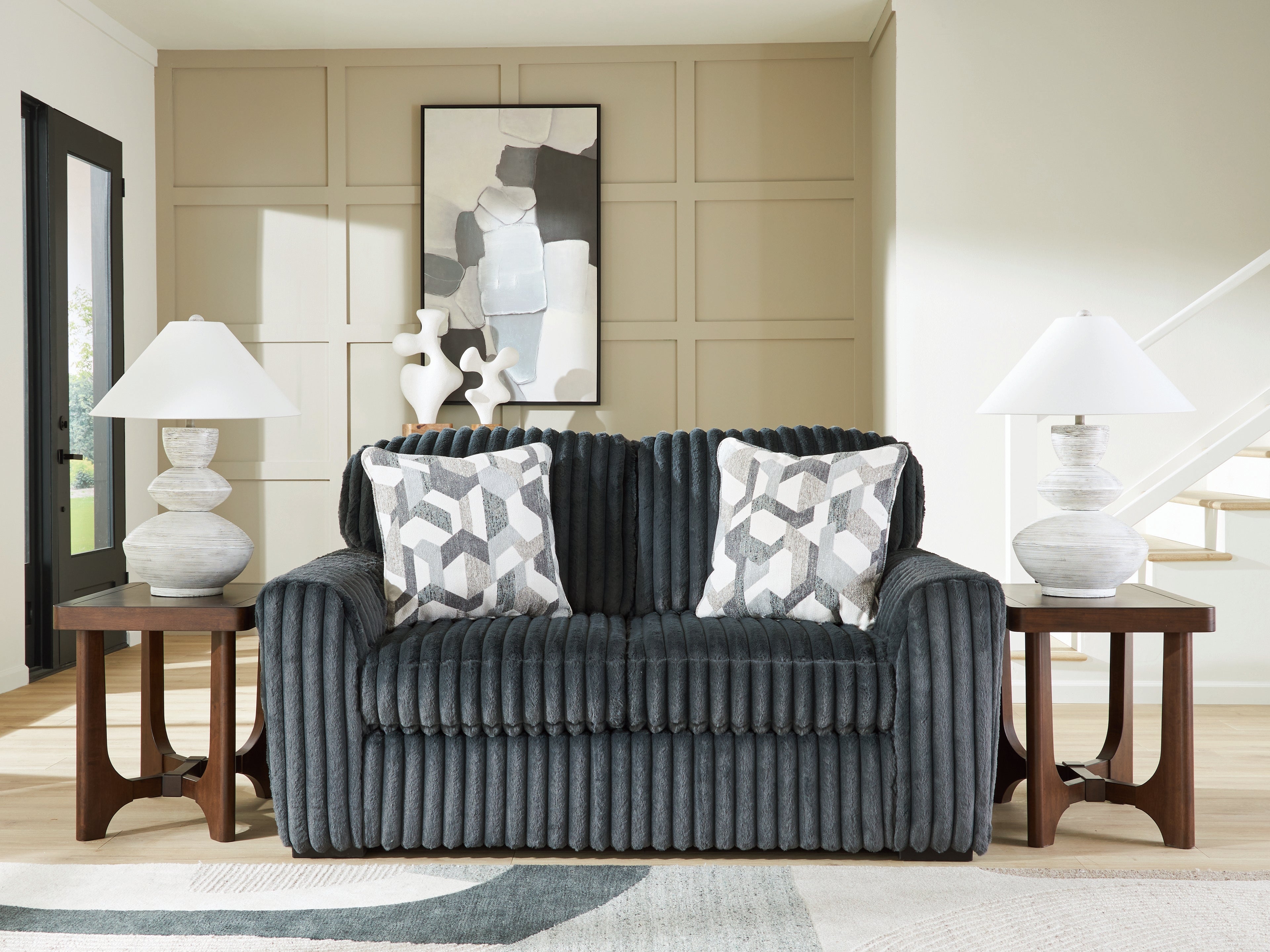 Midnight-Madness Gunmetal Loveseat - 9810535