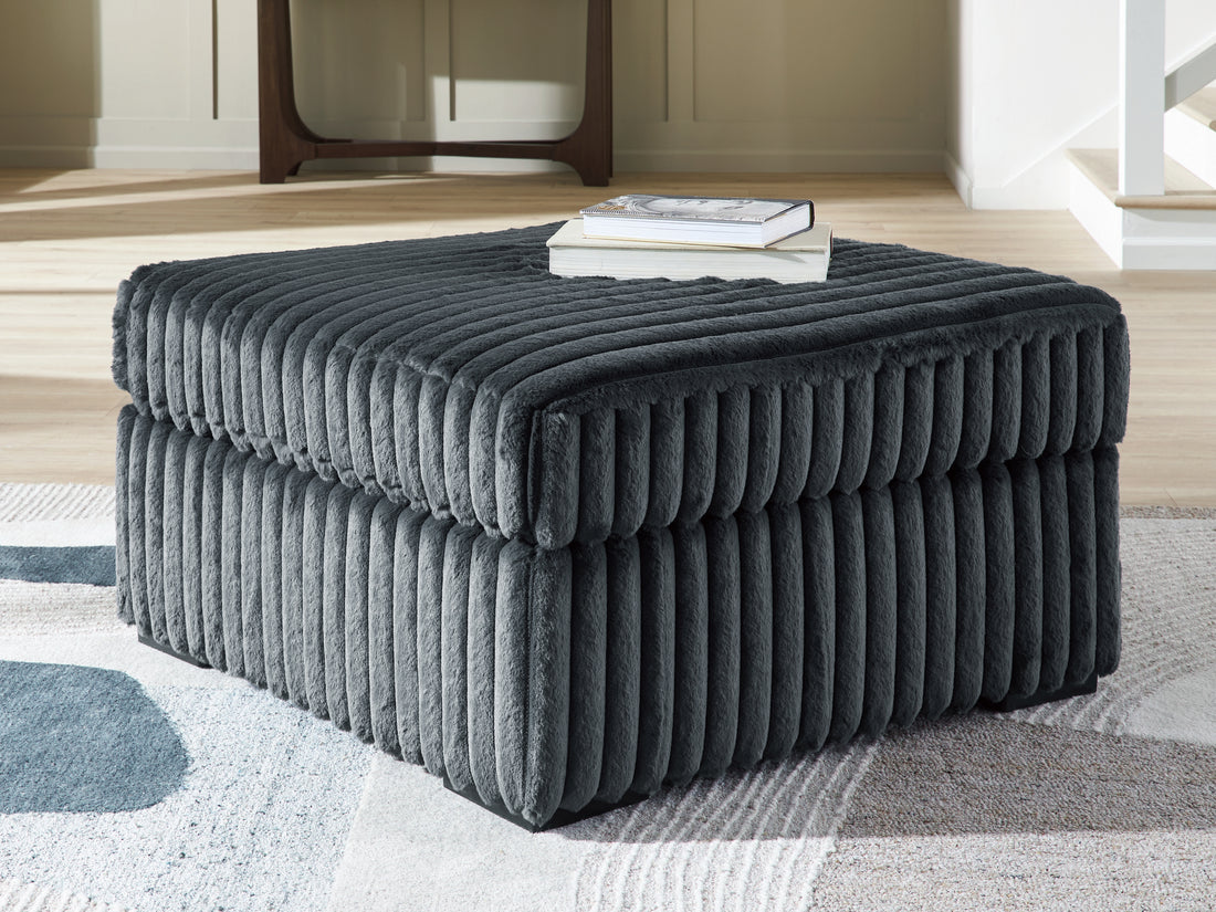Midnight-Madness Gunmetal Oversized Accent Ottoman - 9810508