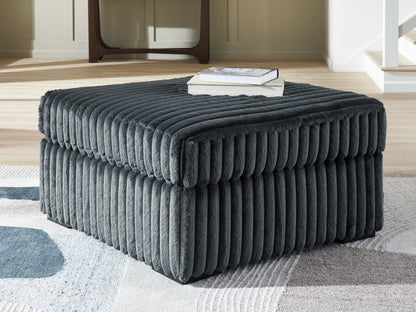 Midnight-Madness Gunmetal Oversized Accent Ottoman - 9810508
