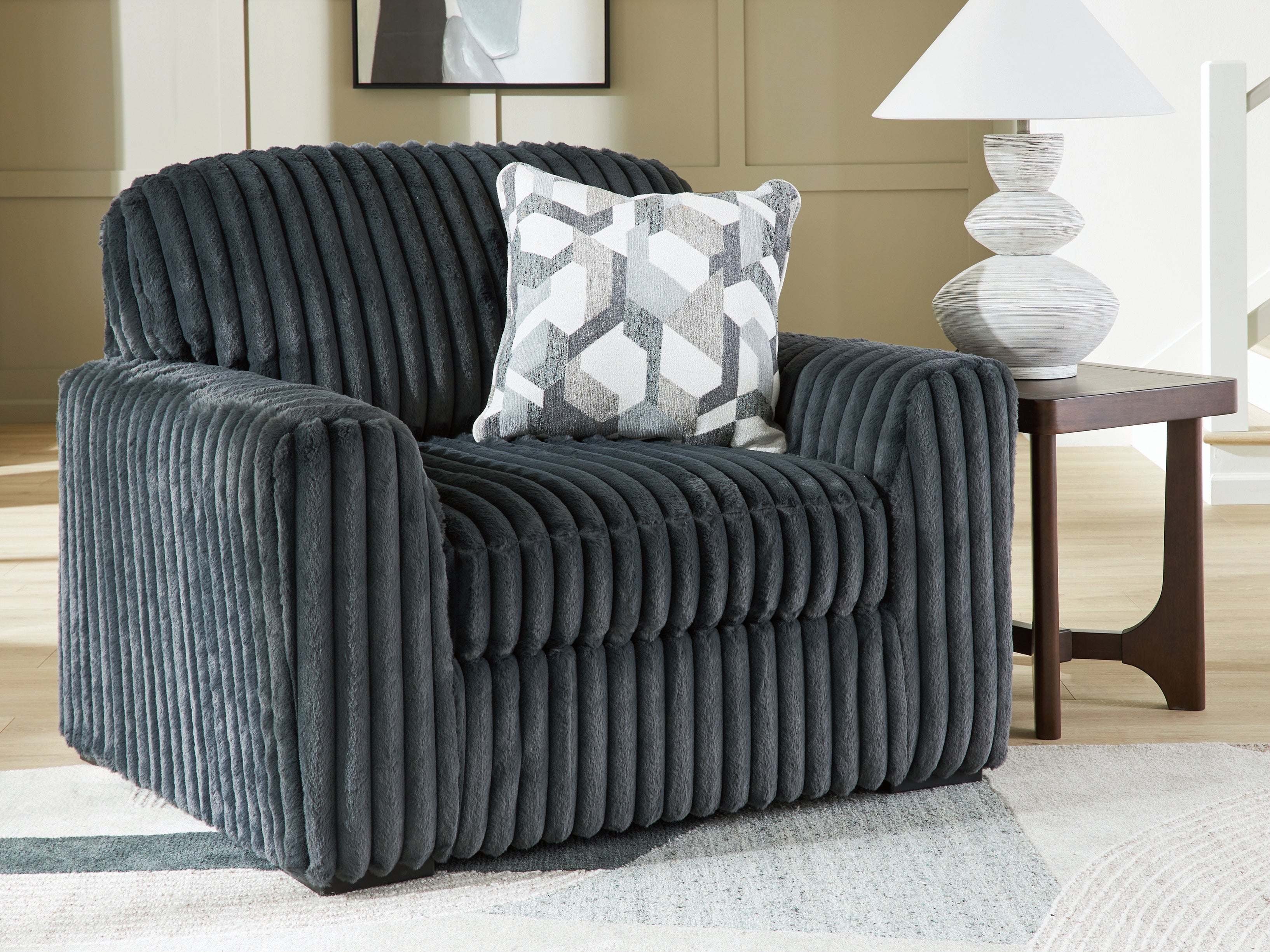 Midnight-Madness Gunmetal Oversized Chair - 9810523