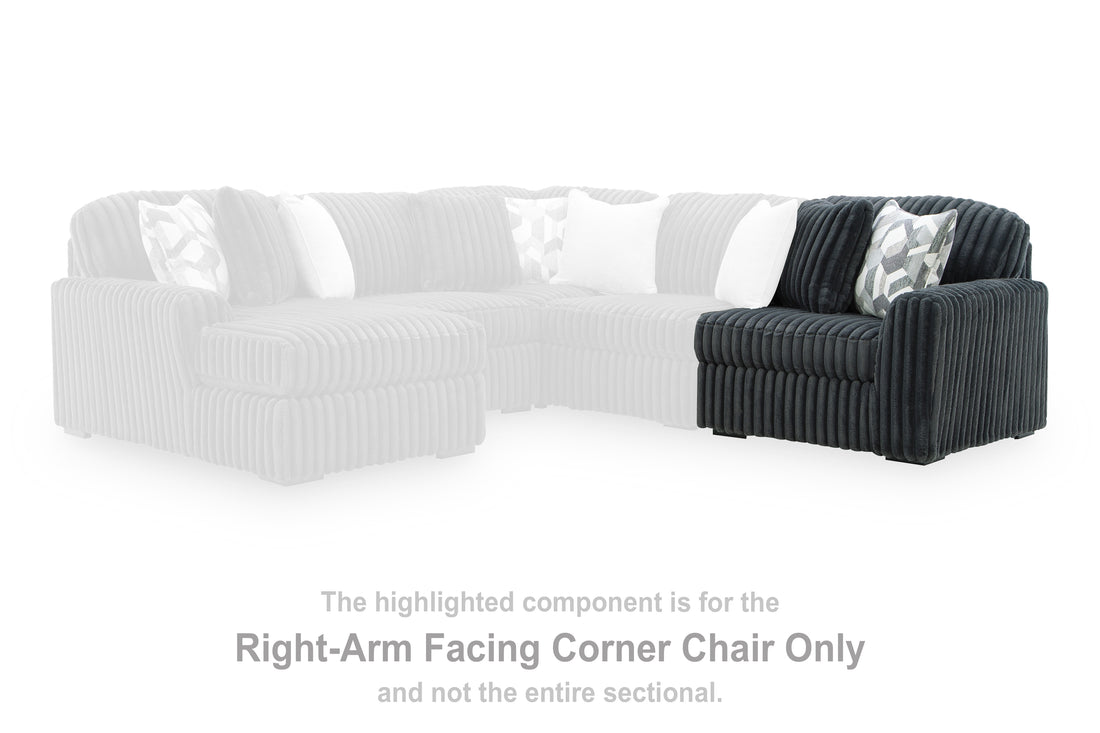 Midnight-Madness Gunmetal Right-Arm Facing Corner Chair - 9810565