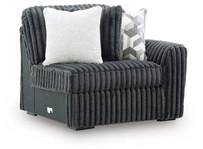 Midnight-Madness Gunmetal Right-Arm Facing Corner Chair - 9810565