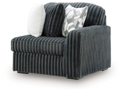 Midnight-Madness Gunmetal Right-Arm Facing Corner Chair - 9810565