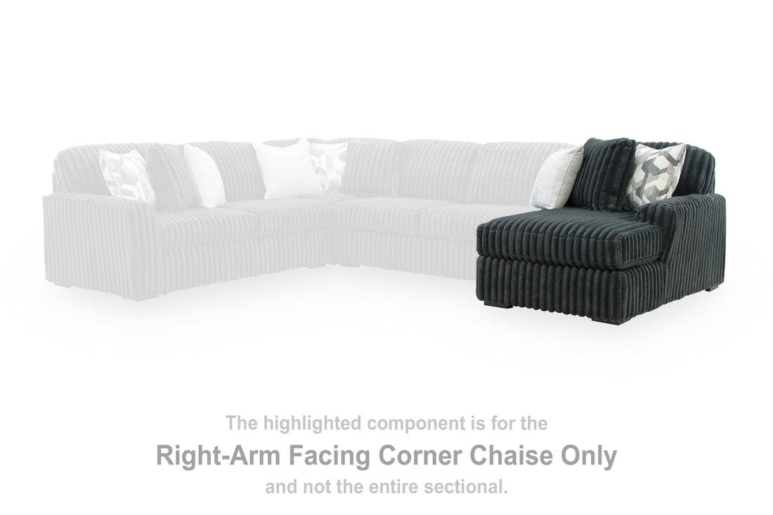 Midnight-Madness Gunmetal Right-Arm Facing Corner Chaise - 9810517