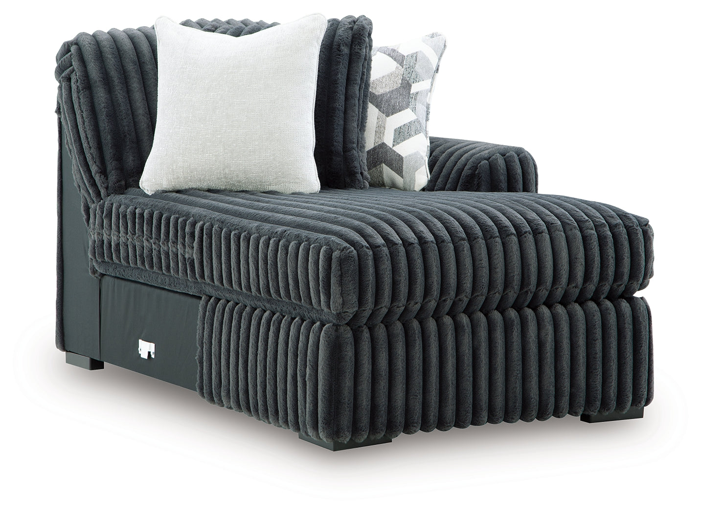Midnight-Madness Gunmetal Right-Arm Facing Corner Chaise - 9810517