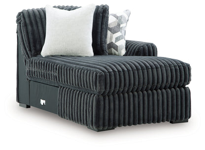 Midnight-Madness Gunmetal Right-Arm Facing Corner Chaise - 9810517