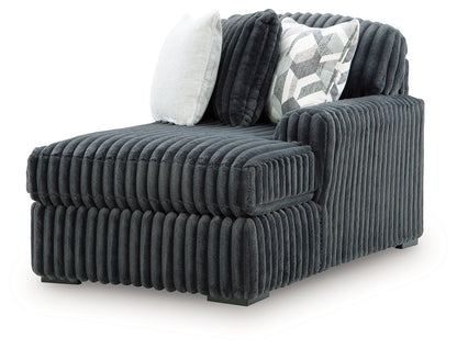 Midnight-Madness Gunmetal Right-Arm Facing Corner Chaise - 9810517
