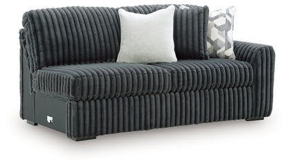 Midnight-Madness Gunmetal Right-Arm Facing Sofa - 9810567