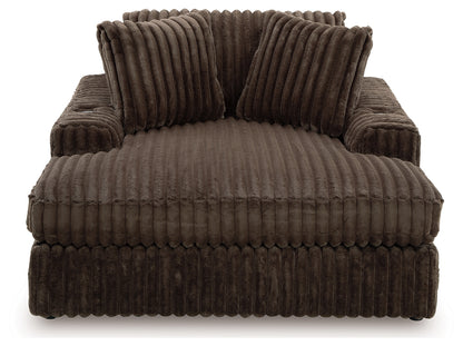 Midnight-Madness Loveseat, Oversized Chaise and Ottoman - 98104U3
