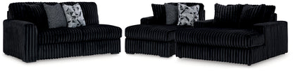 Midnight-Madness Onyx 2-Piece Sectional and Oversized Chaise - 98103U5