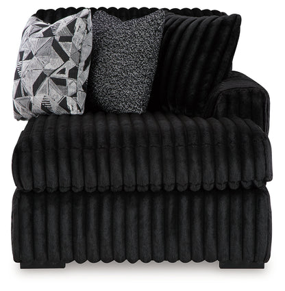 Midnight-Madness Onyx 2-Piece Sectional and Oversized Chaise - 98103U5