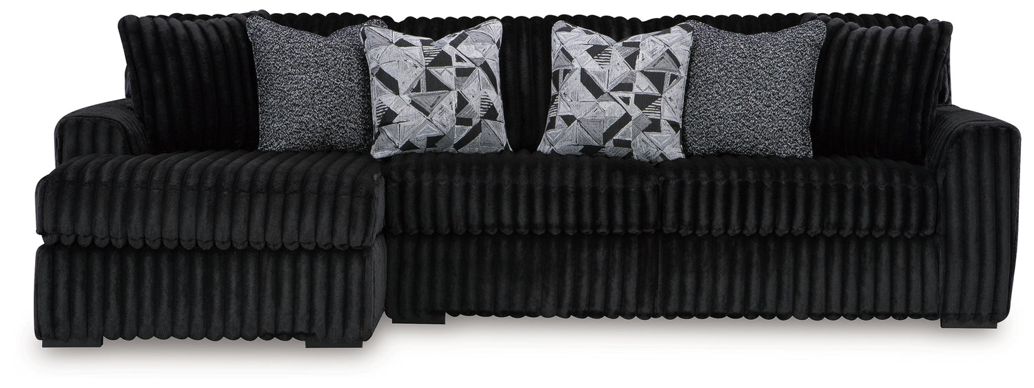 Midnight-Madness Onyx 2-Piece Sectional Sofa with Chaise - 98103S1