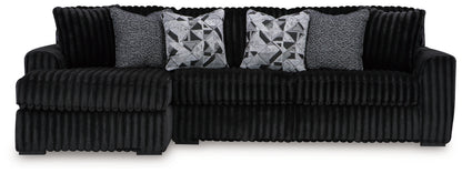 Midnight-Madness Onyx 2-Piece Sectional Sofa with Chaise - 98103S1