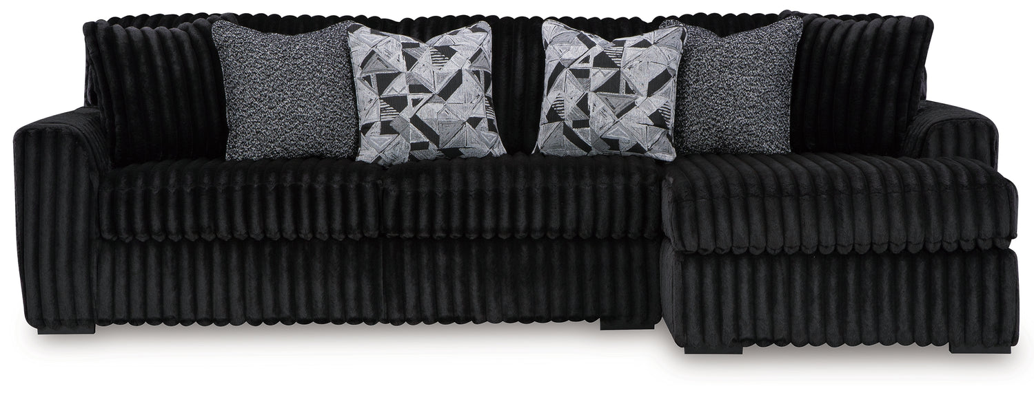 Midnight-Madness Onyx 2-Piece Sectional Sofa with Chaise - 98103S2