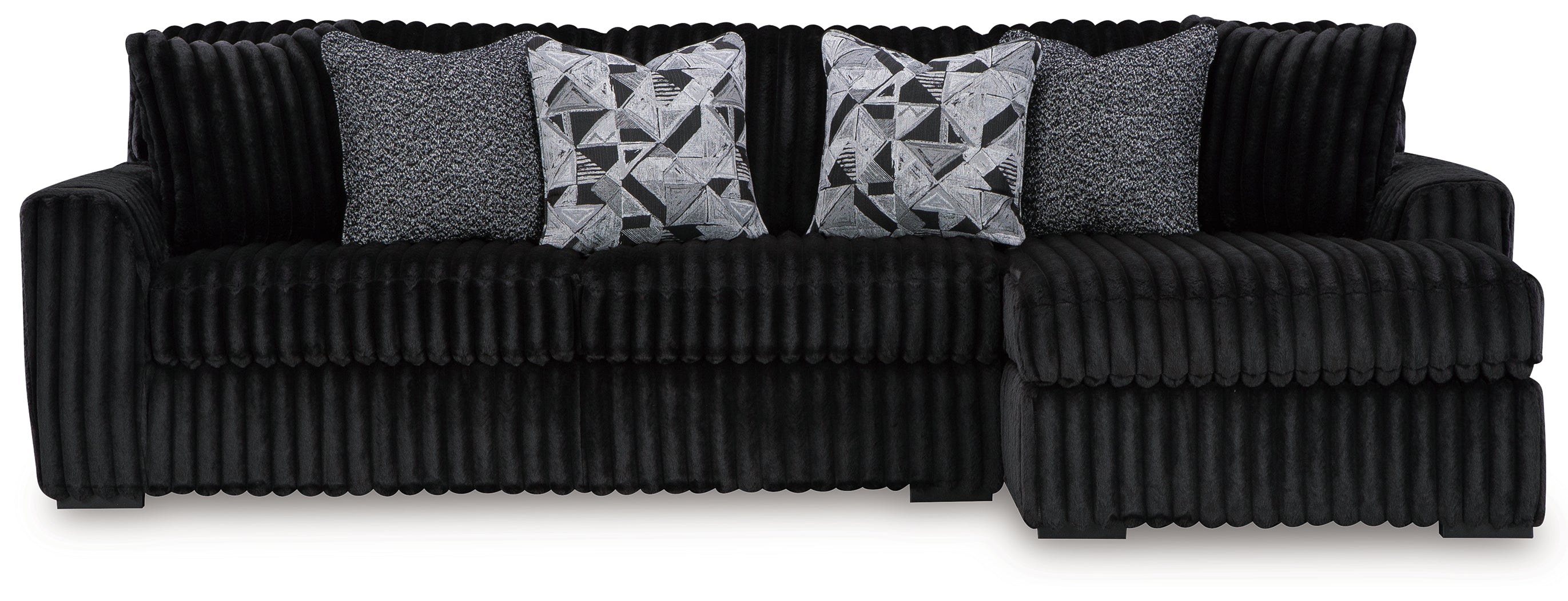 Midnight-Madness Onyx 2-Piece Sectional Sofa with Chaise - 98103S2