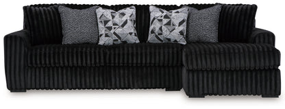 Midnight-Madness Onyx 2-Piece Sectional Sofa with Chaise - 98103S2
