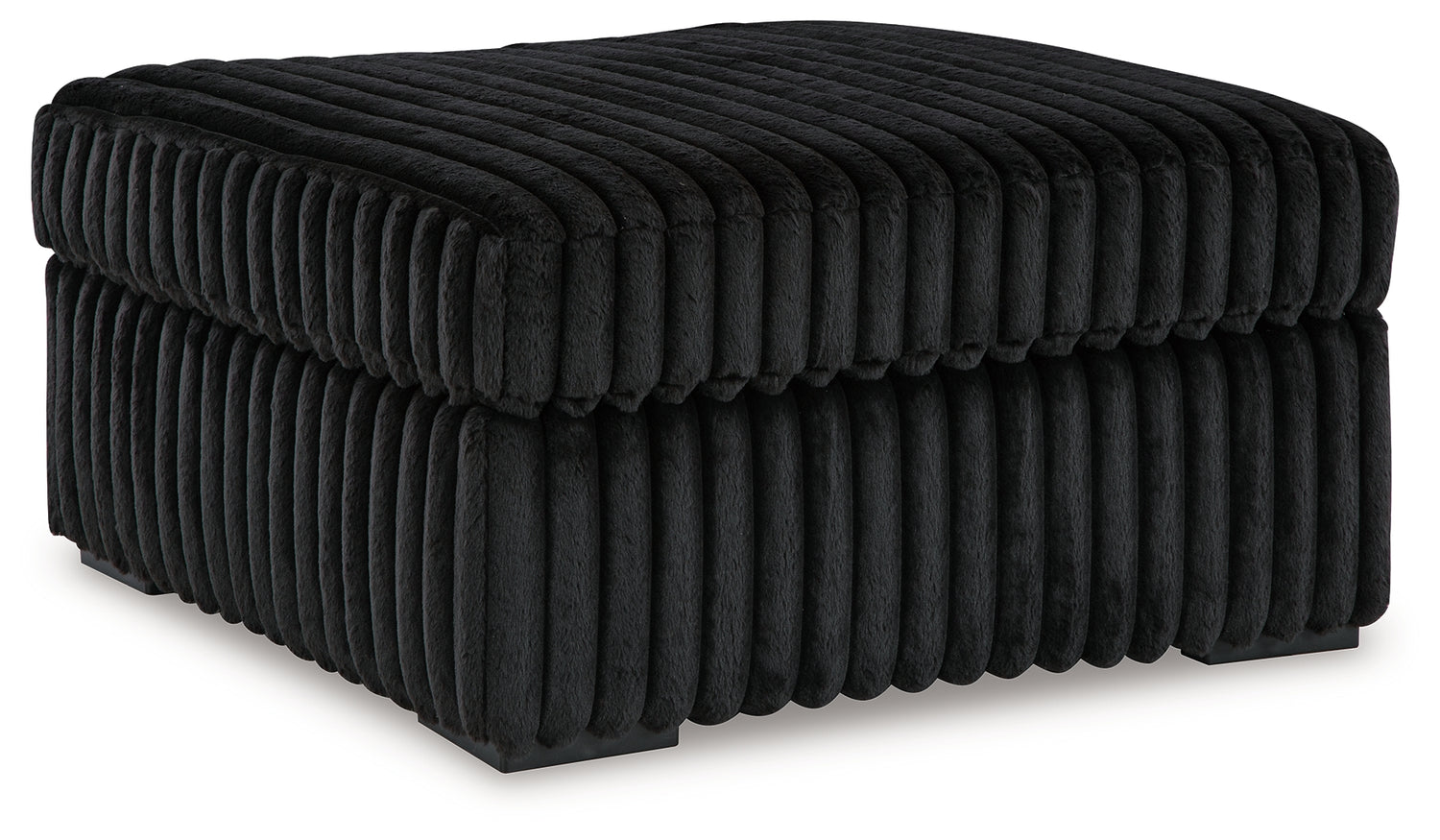 Midnight-Madness Onyx 3-Piece Sectional, Chaise and Oversized Accent Ottoman - 98103U1