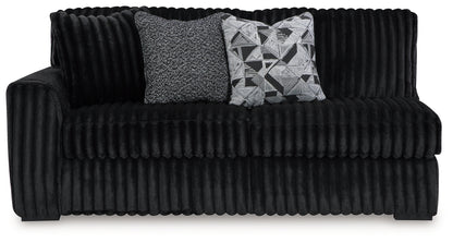 Midnight-Madness Onyx 3-Piece Sectional, Chaise and Oversized Accent Ottoman - 98103U1