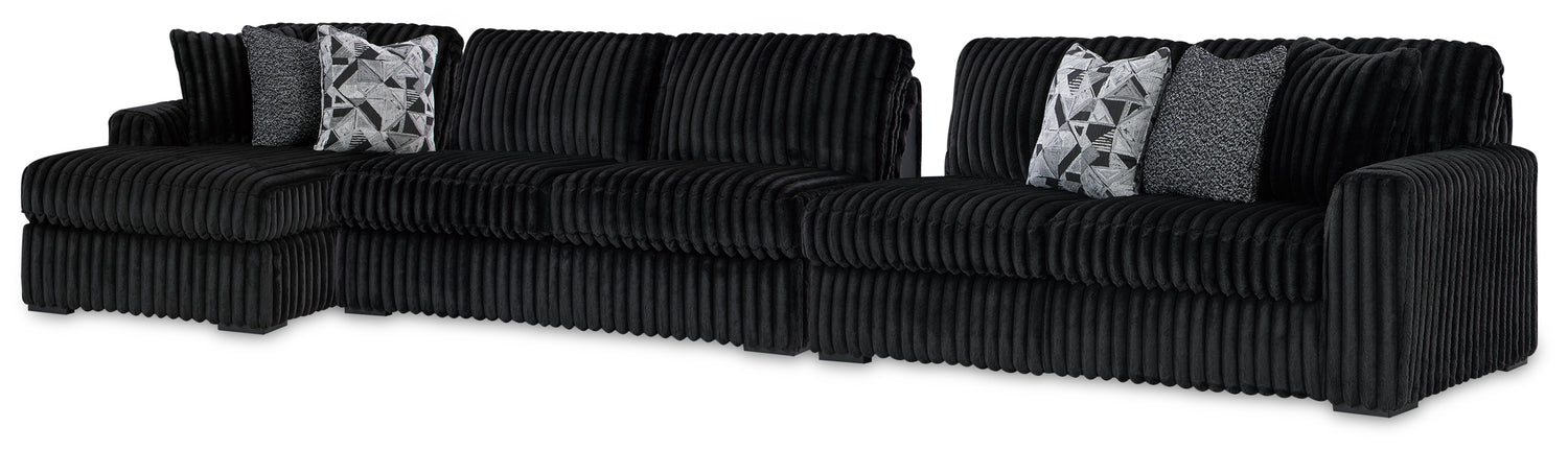 Midnight-Madness Onyx 3-Piece Sectional with Chaise - 98103S10