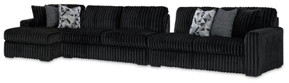 Midnight-Madness Onyx 3-Piece Sectional with Chaise - 98103S10