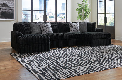 Midnight-Madness Onyx 3-Piece Sectional with Chaise - 98103S5