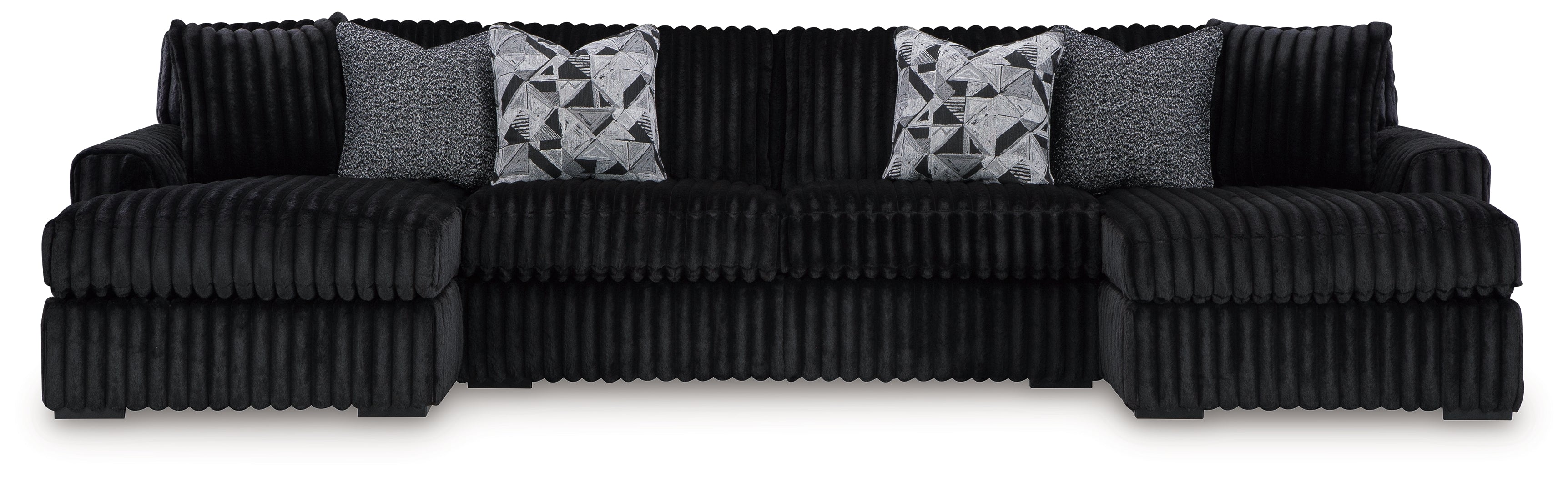 Midnight-Madness Onyx 3-Piece Sectional with Chaise - 98103S5