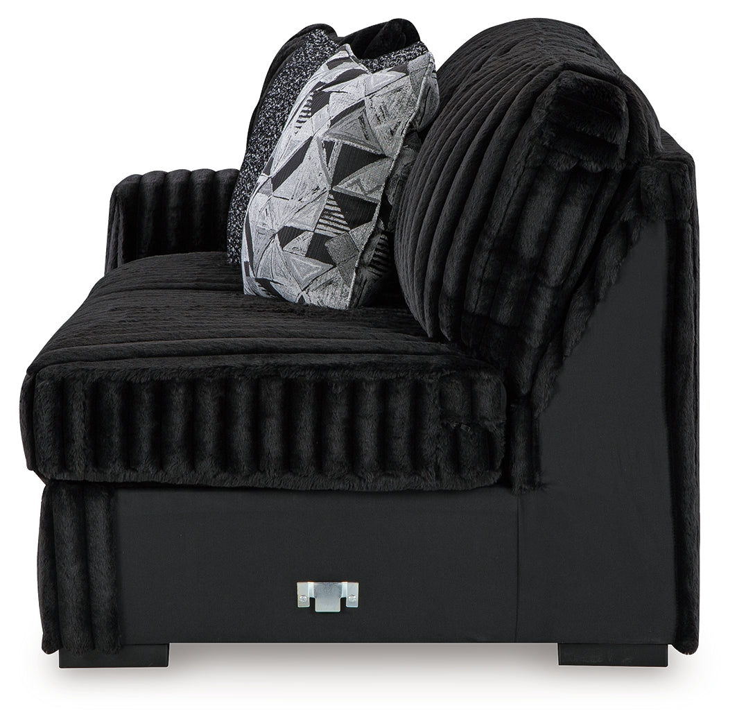 Midnight-Madness Onyx 3-Piece Sectional with Chaise - 98103S9