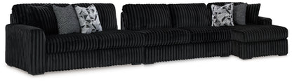 Midnight-Madness Onyx 3-Piece Sectional with Chaise - 98103S9