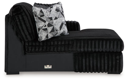 Midnight-Madness Onyx 3-Piece Sectional with Chaise - 98103S9